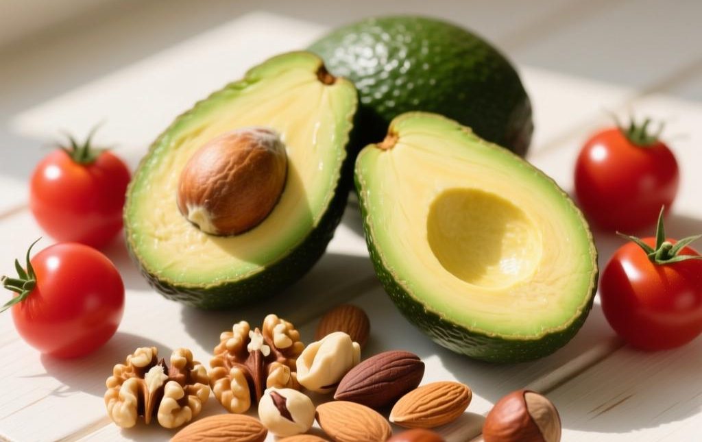 avocado, tomato, nuts